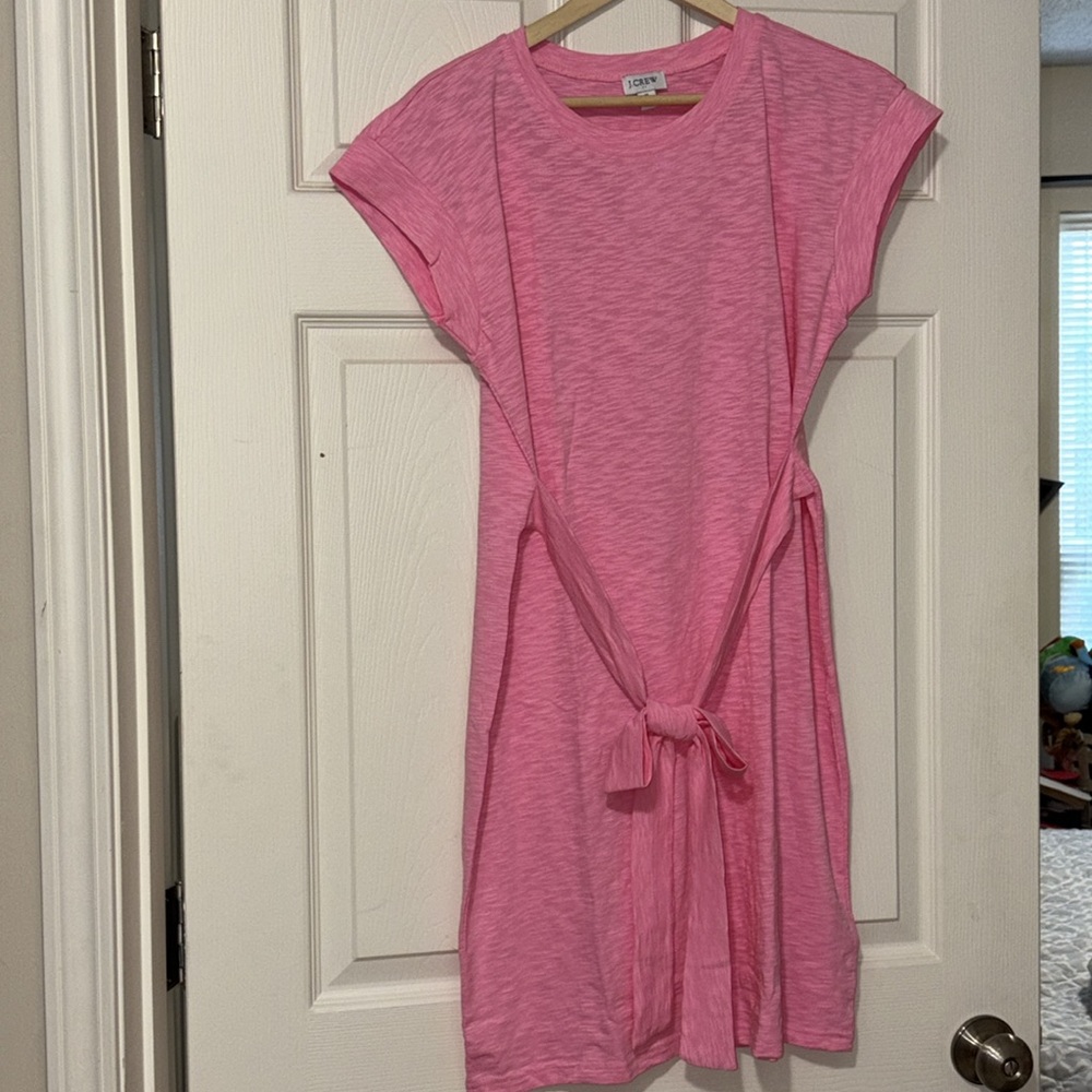 NWT J.Crew Pink Tie-Waist Mini Dress - Picture 4 of 9